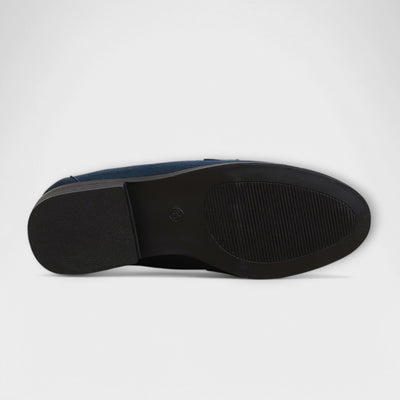 Magda | Zamszowe Mokasyny z Złotą Sprzączką