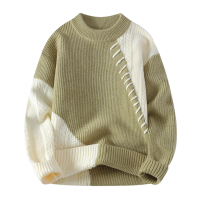 Adrian | Sweter z Asymetrycznym Geometrycznym Wzorem