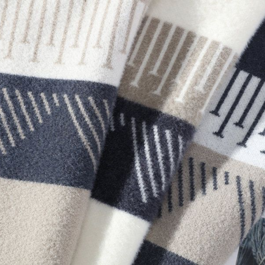 Elias | Sweter z Geometrycznym Wzorem