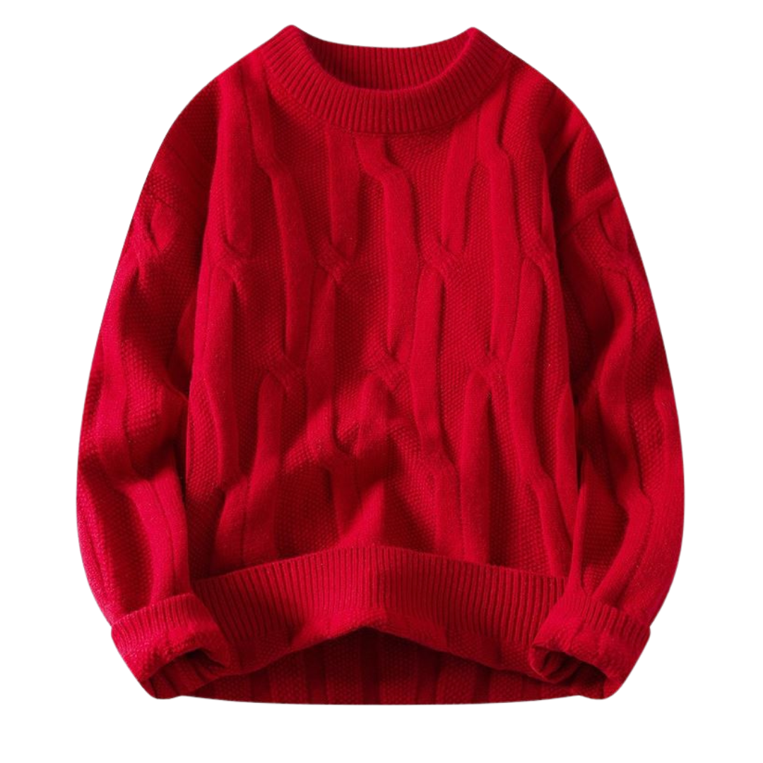 Daniel | Klasyczny Sweter z Warkoczowym Splotem