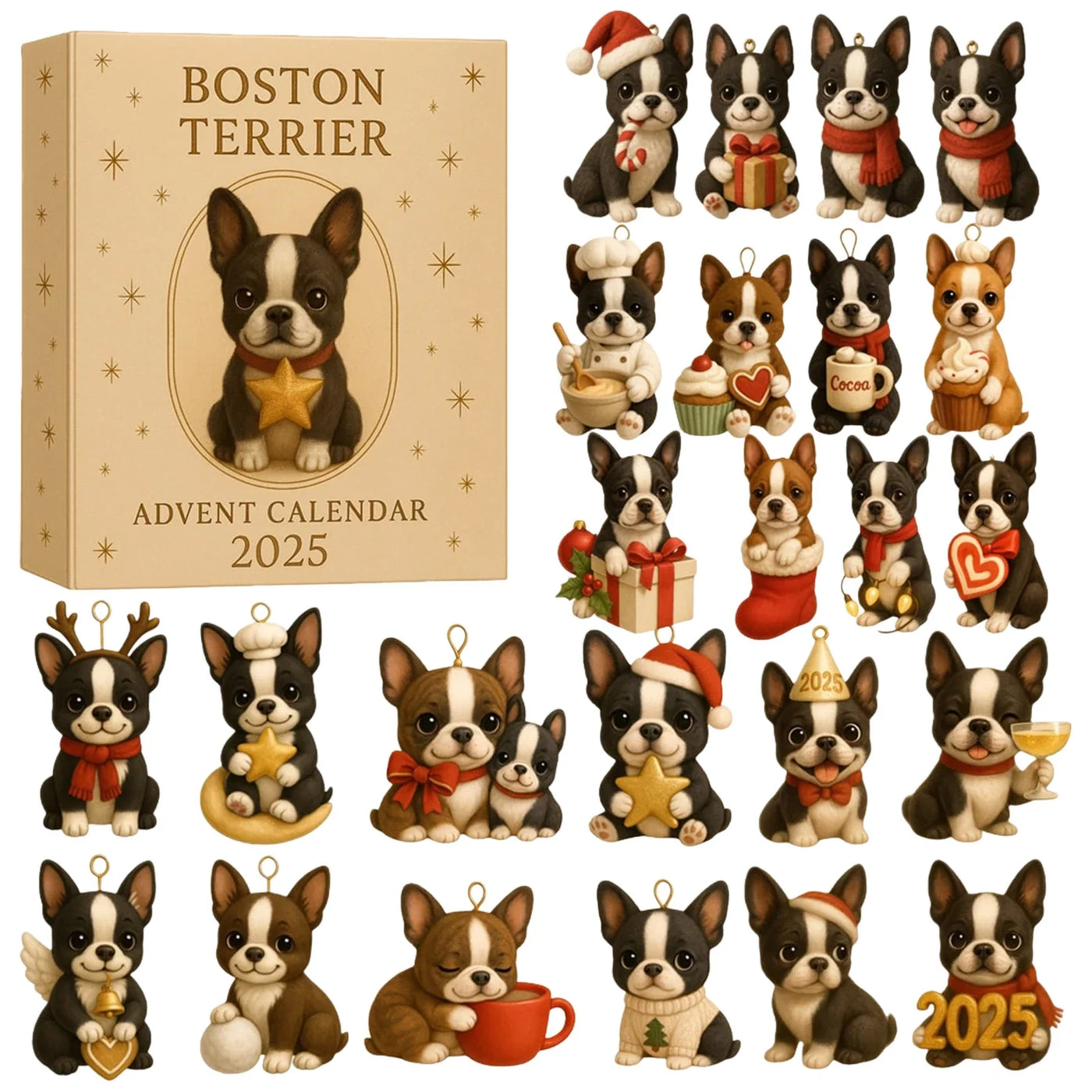 2025 „Świąteczny Kalendarz Adwentowy – Boston Terrier Edition”