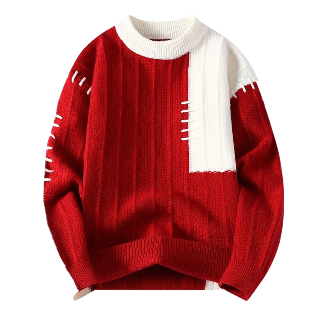 Felix | Sweter z Kontrastowym Paskiem